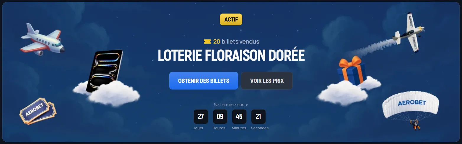 Participation à la loterie et tirages au sort sur Aerobet